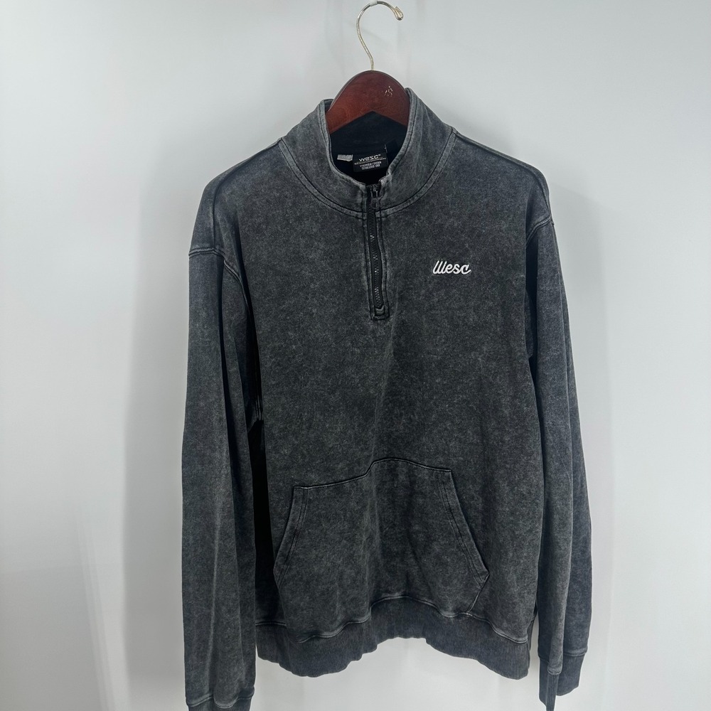 Vintage Wesc Quarter Zip Hiking Winterwear Pullover‎ Sweatshirt Gray Size 2XL
